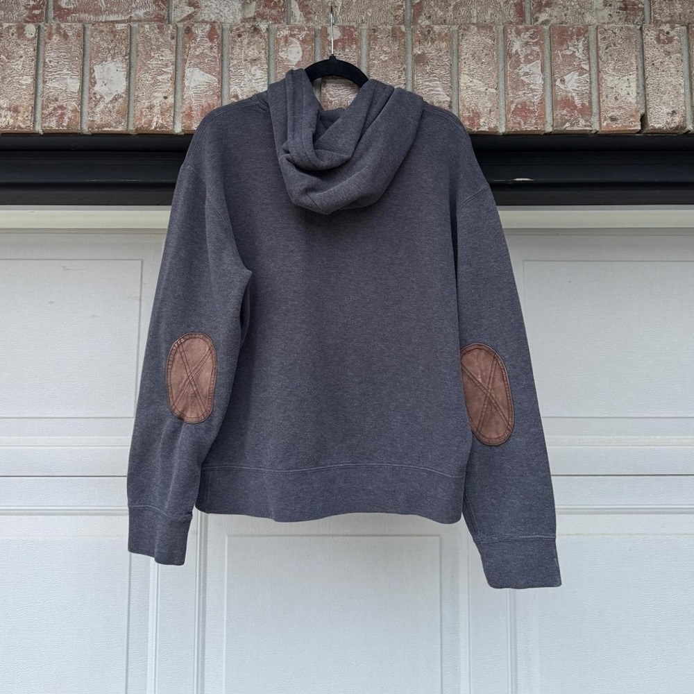 GREY POLO RALPH LAUREN RIB KNIT PULLOVER HOODIE